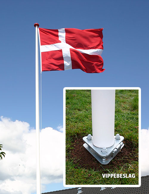 Flagstang med vippebeslag 1 Flagstang med vippebeslag